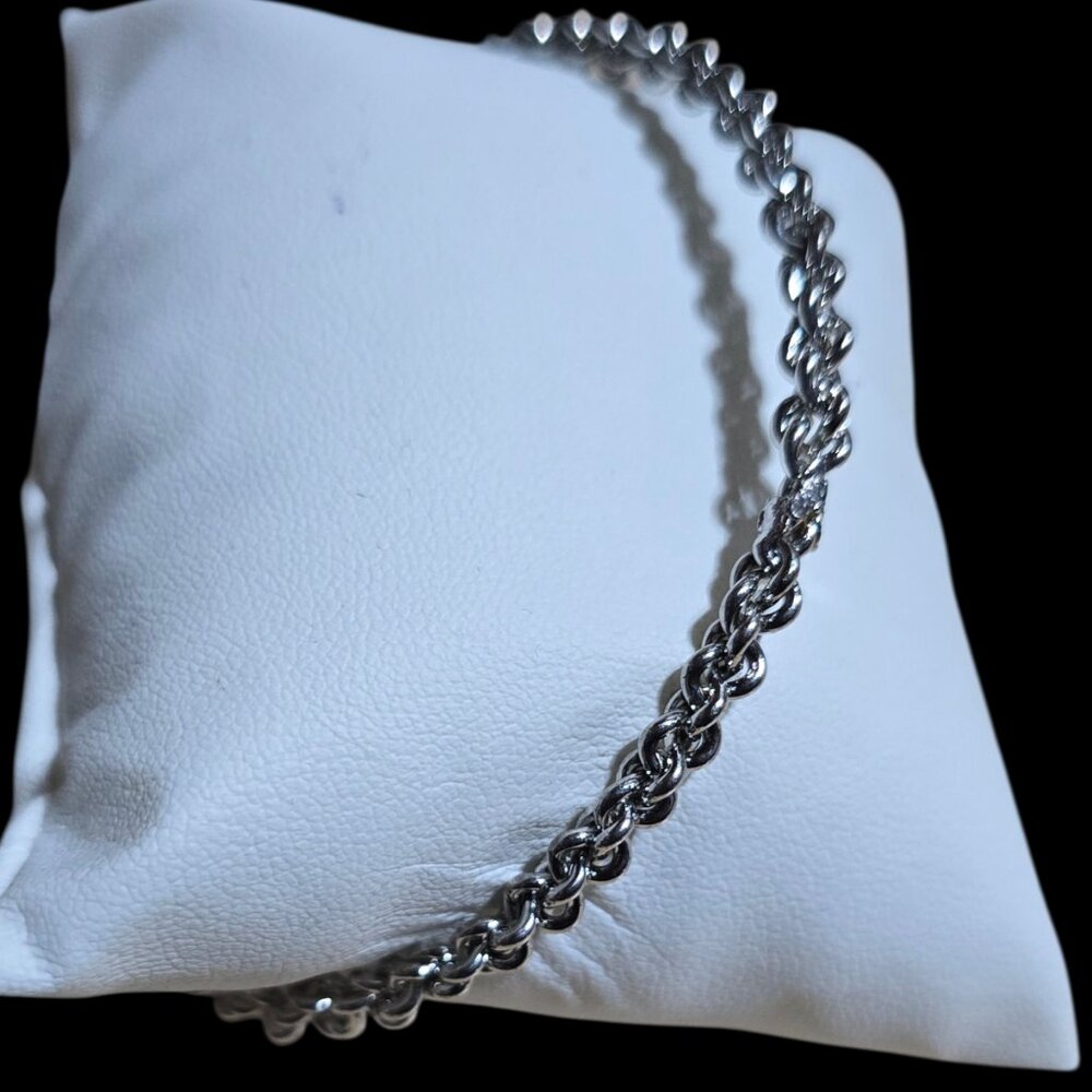 Silver Toned Rope Chained Bracelet - Picture 2 of 4